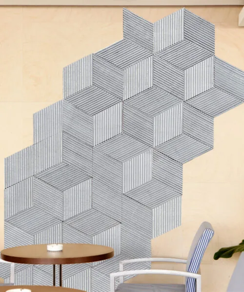 Gray Rigato - 7/16" (11mm) - 3D Cork Wall Panels (WGR11) Gray Rigato – 11mm (7/16″) (3D Panel) - Image 2