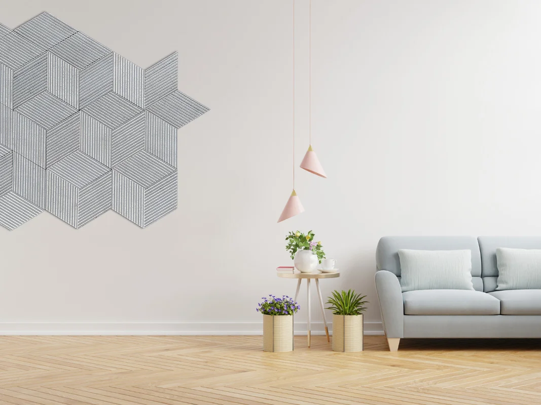 Gray Rigato - 7/16" (11mm) - 3D Cork Wall Panels (WGR11) Gray Rigato – 11mm (7/16″) (3D Panel) - Image 6
