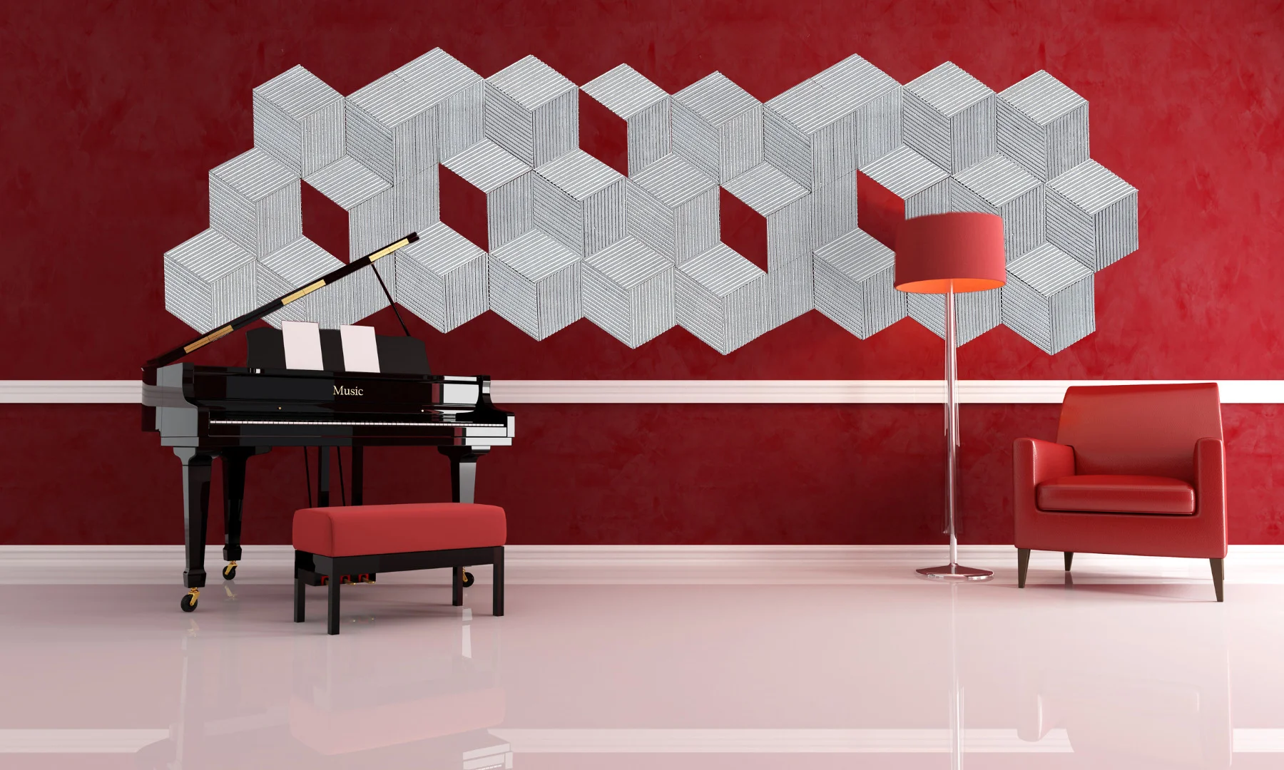 Gray Rigato - 7/16" (11mm) - 3D Cork Wall Panels (WGR11) Gray Rigato – 11mm (7/16″) (3D Panel) - Image 9