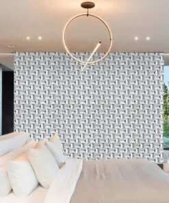 Greece White - 63/64” (25mm) 3D Cork Wall Panels (WGWh25) - 3D Cork Wall and Ceiling Panels with MDF flooring detail view