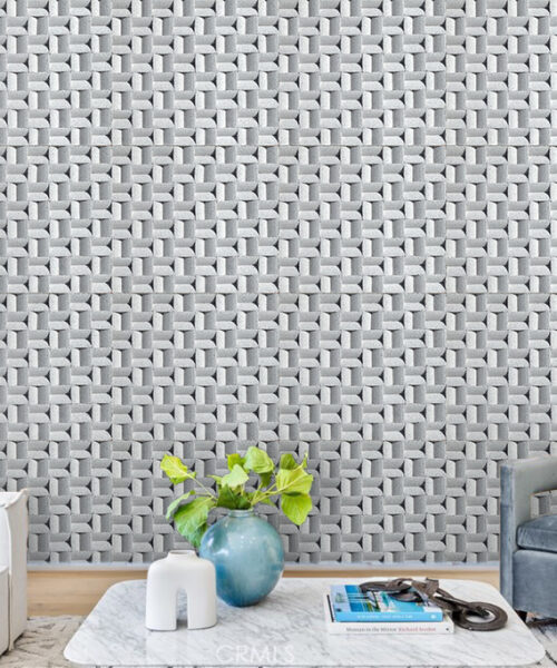 Greece White - 63/64" (25mm) - 3D Cork Wall Panels (WGWh25) Greece White - 63/64” (25mm) 3D Cork Wall Panels (WGWh25) - 3D Cork Wall and Ceiling Panels with MDF flooring detail view