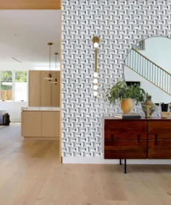 Greece White - 63/64” (25mm) 3D Cork Wall Panels (WGWh25) - 3D Cork Wall and Ceiling Panels with MDF flooring detail view
