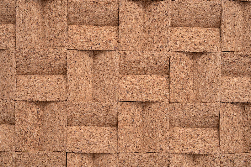 Greece Wood - 63/64" (25mm) - 3D Cork Wall Panels (WGWo25) Greece Wood Cubes 3D Acoustic Cork Wall Panels with natural cork texture and geometric cube design for decorative feature walls and sound absorption.