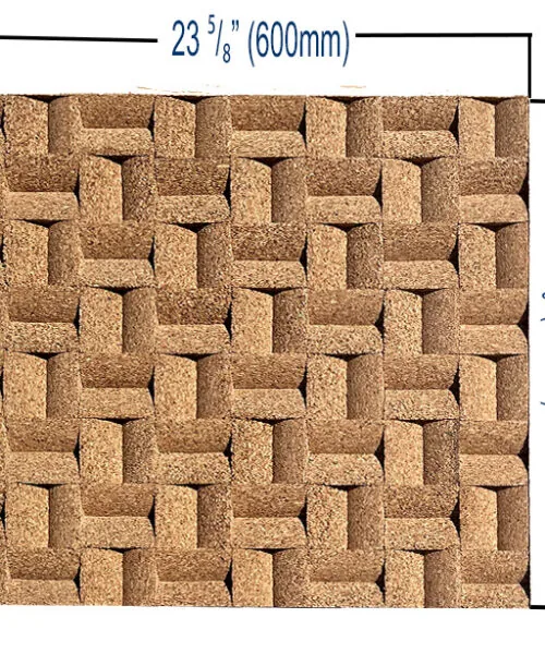 Greece Wood - 63/64” (25mm) 3D Cork Wall Panels (WGWo25) - 3D Cork Wall and Ceiling Panels with MDF flooring detail view
