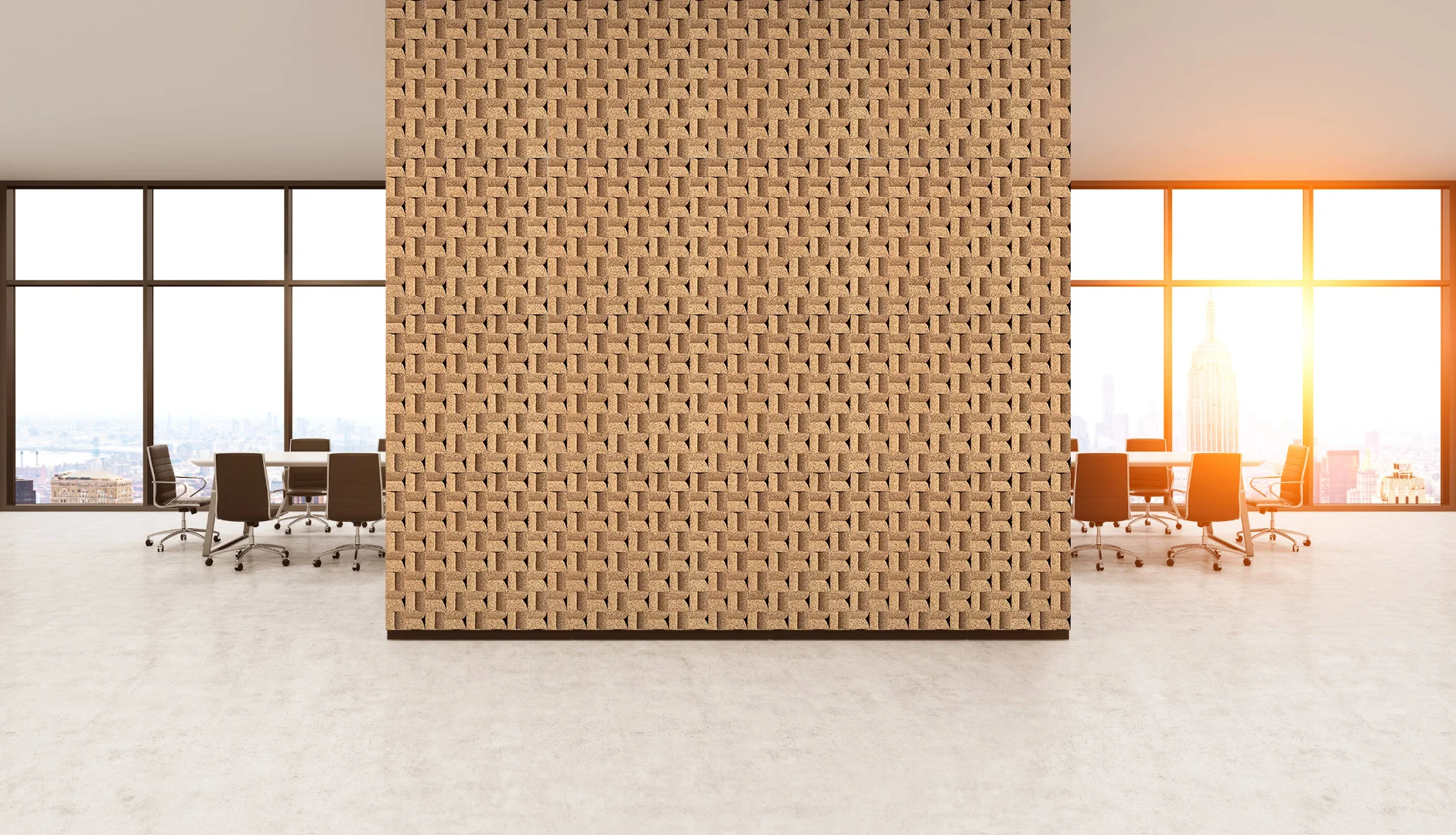 Greece Wood - 63/64" (25mm) - 3D Cork Wall Panels (WGWo25) greece wood cork 3D acoustic wall panels office meeting room