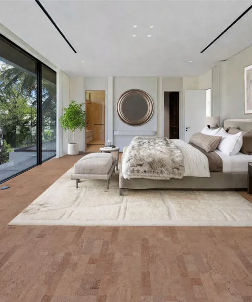 Hazel - 7/16" (11mm) - Swiss Real Cork Floating (FHaz11) Hazel cork flooring eco friendly flooring sustainable cork floor indoor space bedroom