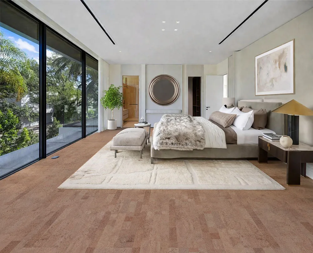 Hazel - 7/16" (11mm) - Swiss Real Cork Floating (FHaz11) Hazel cork flooring eco friendly flooring sustainable cork floor indoor space bedroom