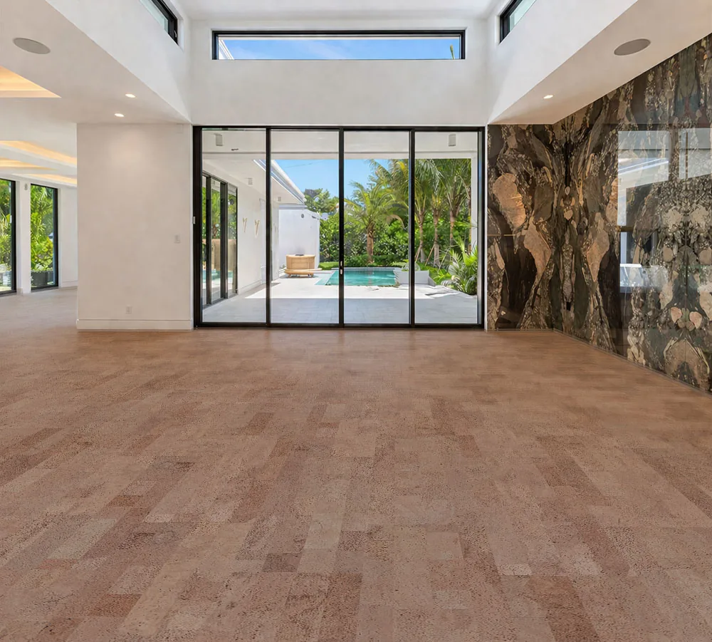 Hazel - 7/16" (11mm) - Swiss Real Cork Floating (FHaz11) Hazel cork flooring modern living room natural cork floor eco friendly flooring