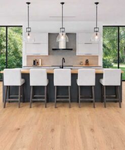 Honey Oak - 3/8" (9.5mm) - Swiss Real Linoleum Hydrowood Core Waterproof Floating Flooring (NHonO9.5) honey oak swiss real linoleum flooring kitchen durable waterproof