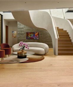 Honey Oak - 3/8" (9.5mm) - Swiss Real Linoleum Hydrowood Core Waterproof Floating Flooring (NHonO9.5) honey oak swiss real linoleum flooring made from natural materials for basement