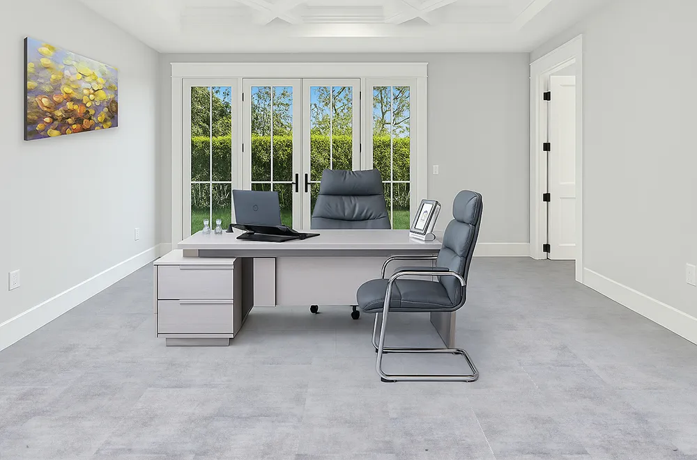 Industrial Grey - 3/8" (9.5mm) - Swiss Real Linoleum Hydrowood Core Waterproof Floating Flooring (NIndG9.5) Industrial Grey – 9.5mm (3/8″) (Swiss Linoleum) - Image 5