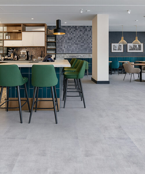 Industrial Grey - 3/8" (9.5mm) - Swiss Real Linoleum Hydrowood Core Waterproof Floating Flooring (NIndG9.5) Industrial Grey – 9.5mm (3/8″) (Swiss Linoleum) - Image 9