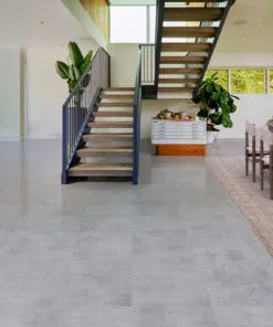 Industrial Grey - 3/8" (9.5mm) - Swiss Real Linoleum Hydrowood Core Waterproof Floating Flooring (NIndG9.5) Industrial Grey – 9.5mm (3/8″) (Swiss Linoleum) - Image 4