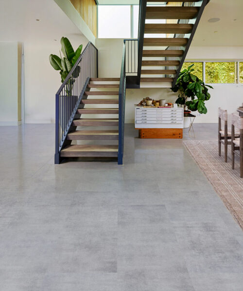 Industrial Grey - 3/8" (9.5mm) - Swiss Real Linoleum Hydrowood Core Waterproof Floating Flooring (NIndG9.5) Industrial Grey – 9.5mm (3/8″) (Swiss Linoleum) - Image 4