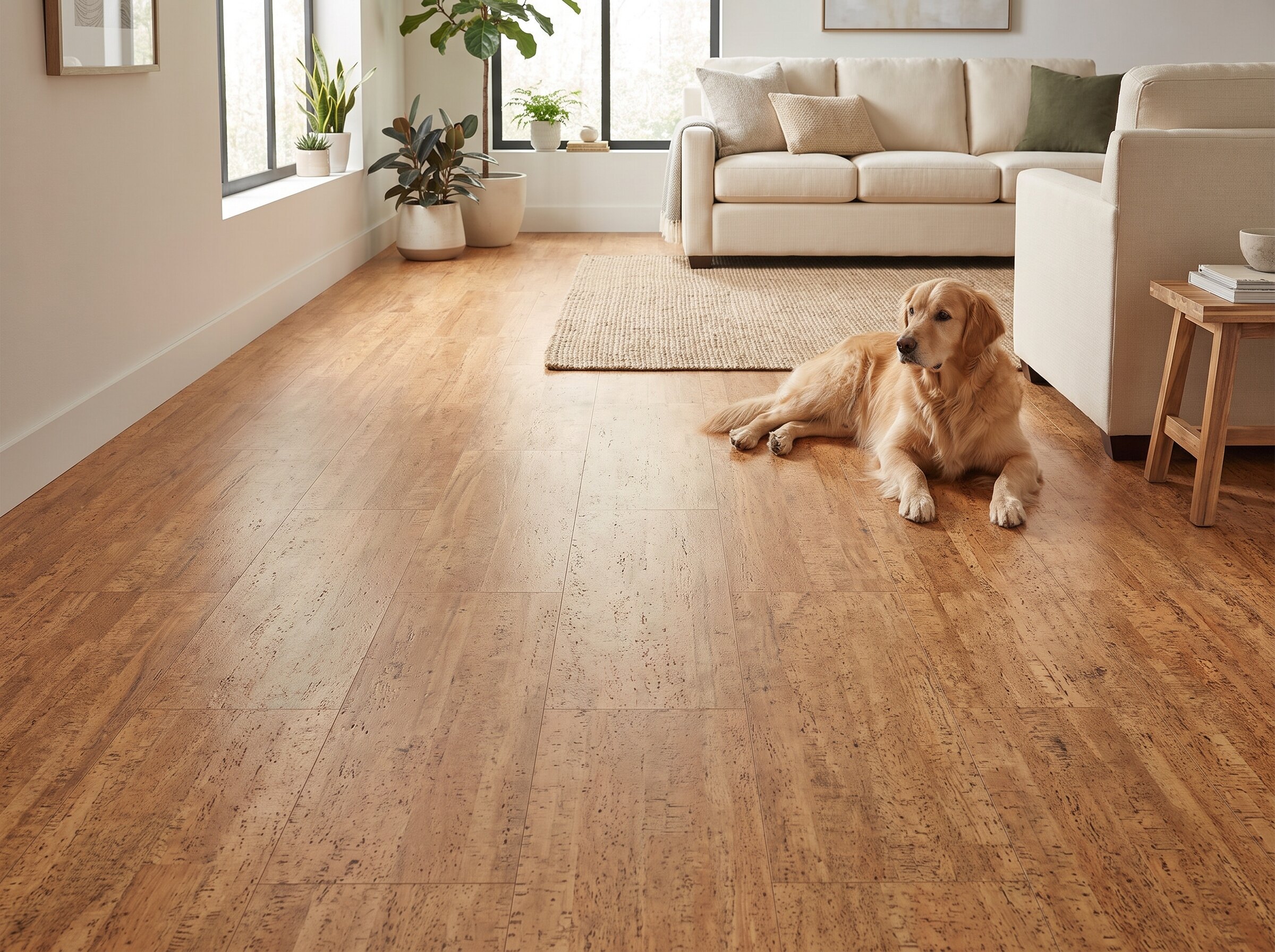info pet friendly floors - flat flooring and interior image for Cancork homepage