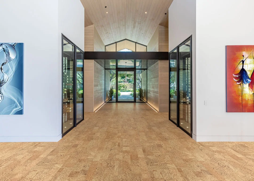 Leather - 1/4" (6mm) - Cork Glue Down Tile (GLe6) leather cork non toxic allergenic sustainable flooring