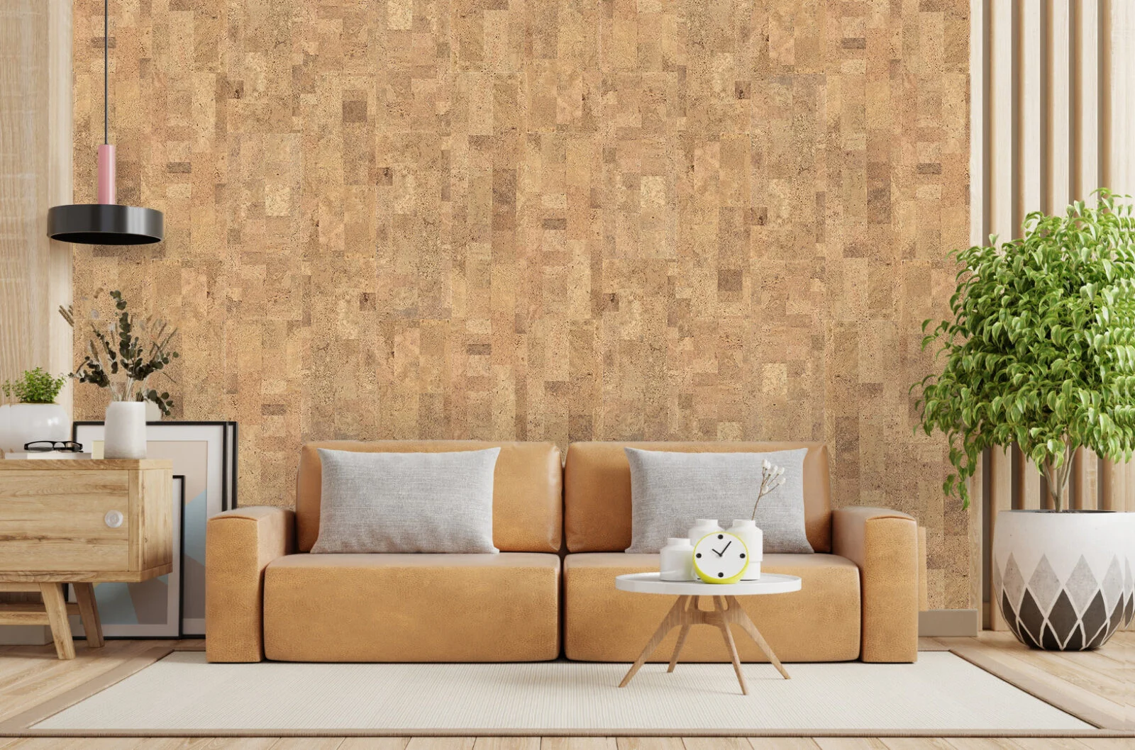 Leather — 6mm glue-down cork tile (floor & wall)