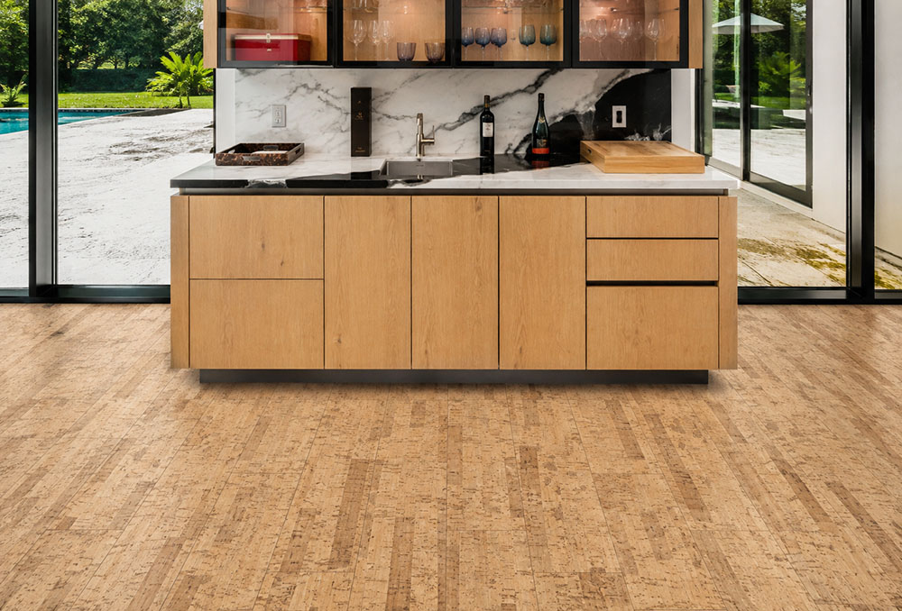 Linea Dark - 7/16" (11mm) - Swiss Real Cork Floating (FLin11) linea dark natural cork long lasting floor kitchen