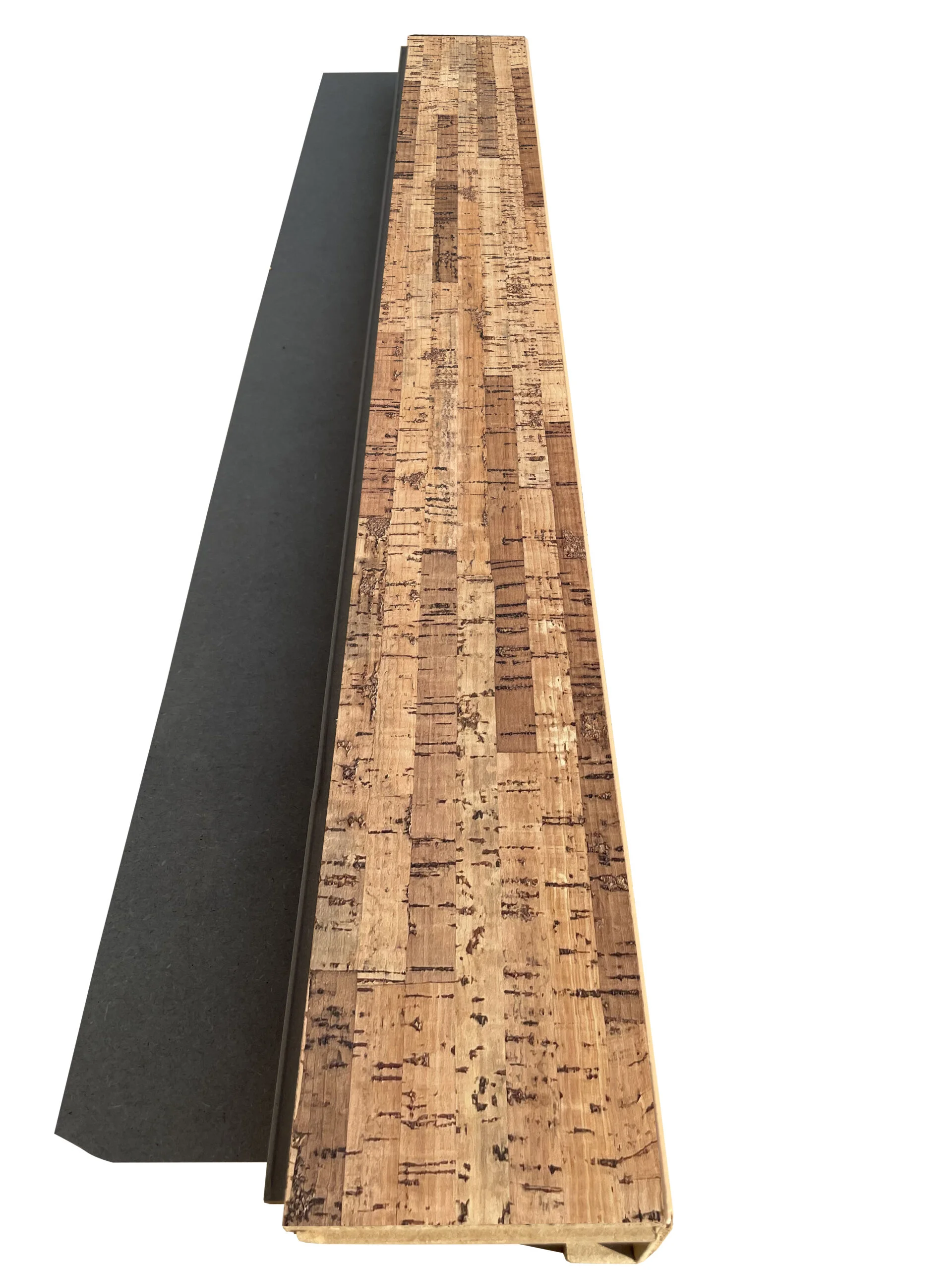 Linea Dark – 7/16 Inch (11mm) – Swiss Real Cork Floating Stair Nosing (915mm Long) (NLin11) (Special Order) Wild Oak – Design Cork Floating Stair Nosing (1200mm Long) (NWO10.5) (Special Order) - Stair Nosing flooring detail view