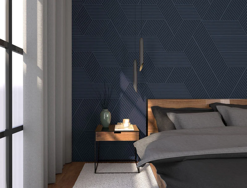 Linear Wood Deep Blue – 10mm (25/64″) (3D Panel) - Image 4