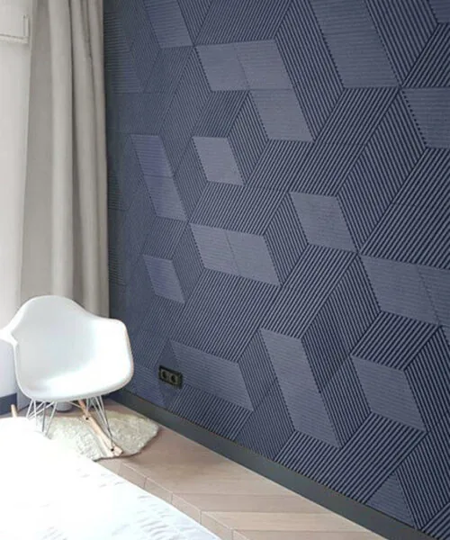 Linear Wood Deep Blue - 25/64" (10mm) – 3D Acoustic Cork Wall Panels (WLWoBl10) Linear Wood Deep Blue – 10mm (25/64″) (3D Panel) - Image 6