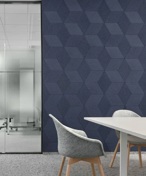 Linear Wood Deep Blue - 25/64" (10mm) – 3D Acoustic Cork Wall Panels (WLWoBl10) Linear Wood Deep Blue – 10mm (25/64″) (3D Panel) - Image 2