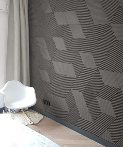 Linear Wood Grey - 25/64" (10mm) – 3D Acoustic Cork Wall Panels (WLWoG10) Linear Wood Grey – 10mm (25/64″) (3D Panel) - Image 3