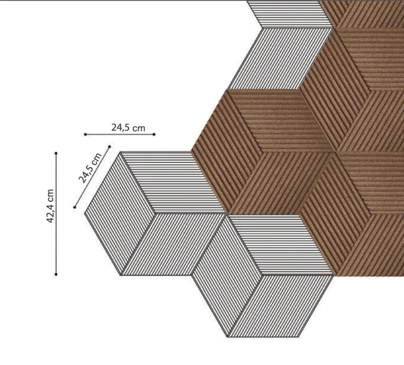 linear wood natural 3d acoustic cork wall panel