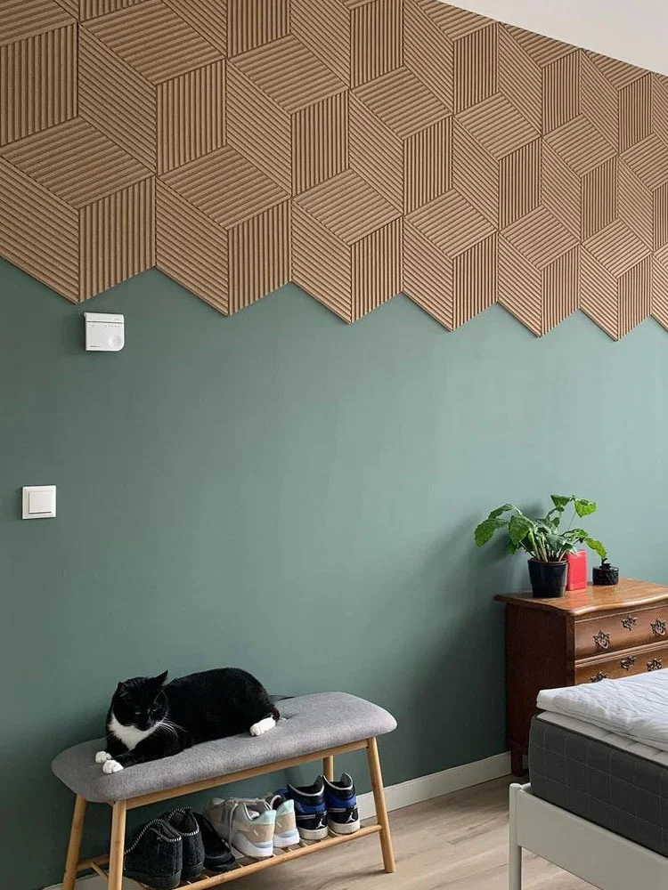 Linear Wood Natural - 25/64" (10mm) – 3D Acoustic Cork Wall Panels (WLWoN10) Linear Wood Natural – 10mm (25/64″) (3D Panel) - Image 16