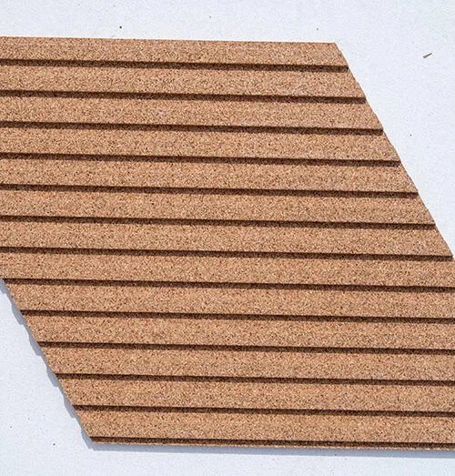 Linear Wood Nautral 3D Cork Wall Panel - Modern Acoustic and Sound Diffusing Wall Tile