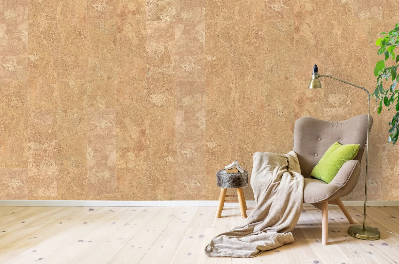 Logan — 8mm glue-down cork tile (floor & wall)