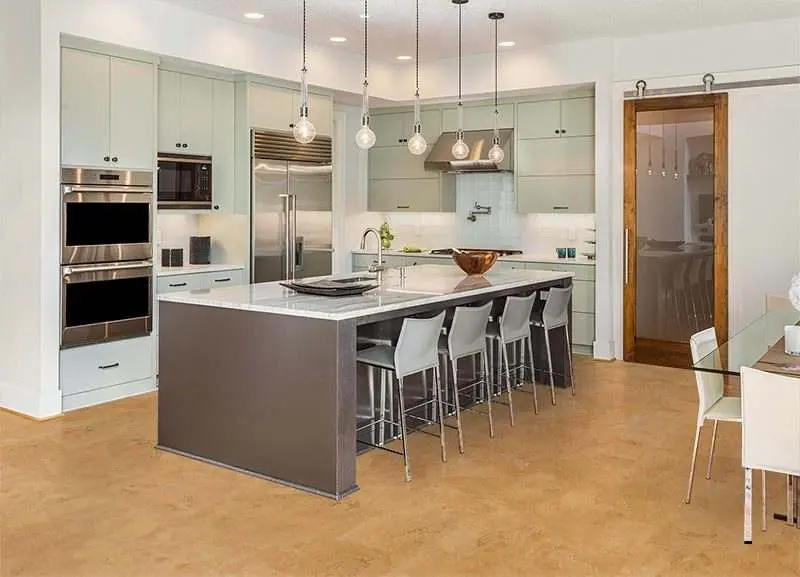 logan cork floors modern kitchen design island cabinets