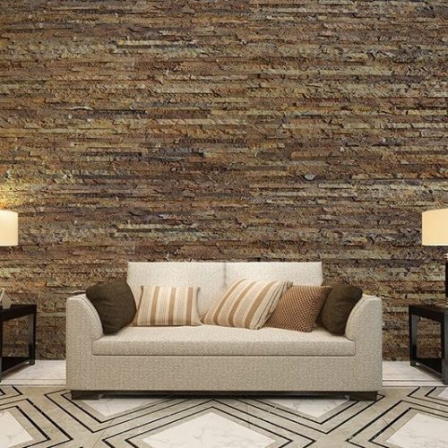narrow bricks cork wall panels green livingroom soundproofing