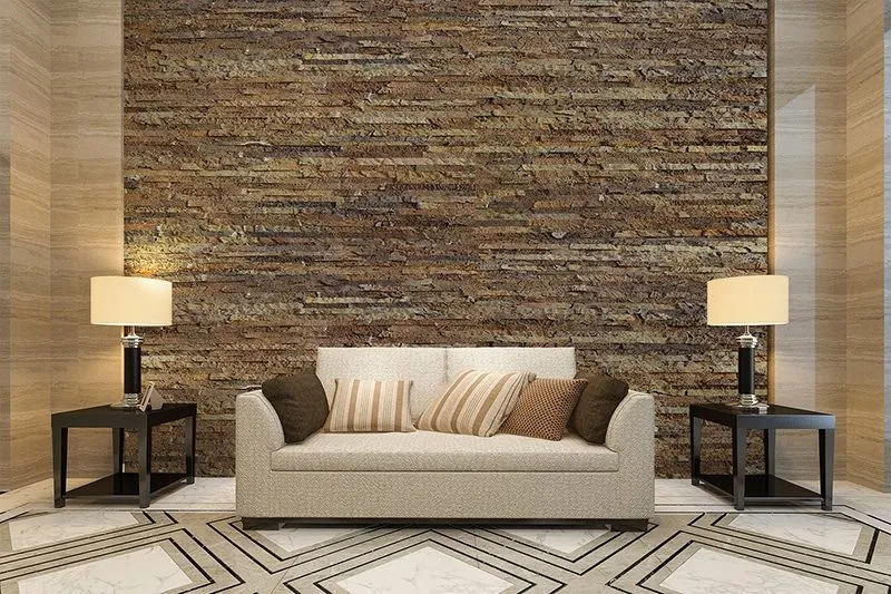 narrow bricks cork wall panels green livingroom soundproofing