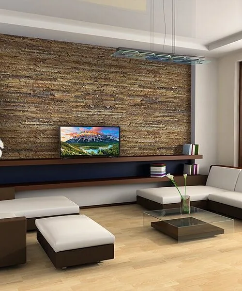 Stacked Stone - 55/64" (22mm) - Acoustic Cork Wall Tile (WSkSt22) narrow bricks forna cork wall panels reduce noise sound-absorbing
