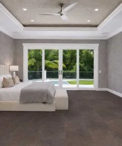 onxy swiss cork flooring bedroom dark black colour