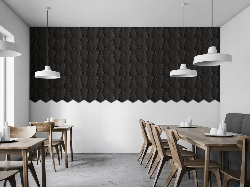 Petal Black - 1 3/16" (30mm) – 3D Acoustic Cork Wall Panels (WPBk30) Petal Black – 1 – 30mm (1 3/16″) (3D Panel) - Image 4