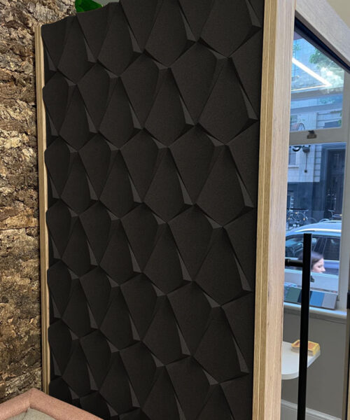 Petal Black - 1 3/16" (30mm) – 3D Acoustic Cork Wall Panels (WPBk30) Petal Black – 1 – 30mm (1 3/16″) (3D Panel) - Image 5