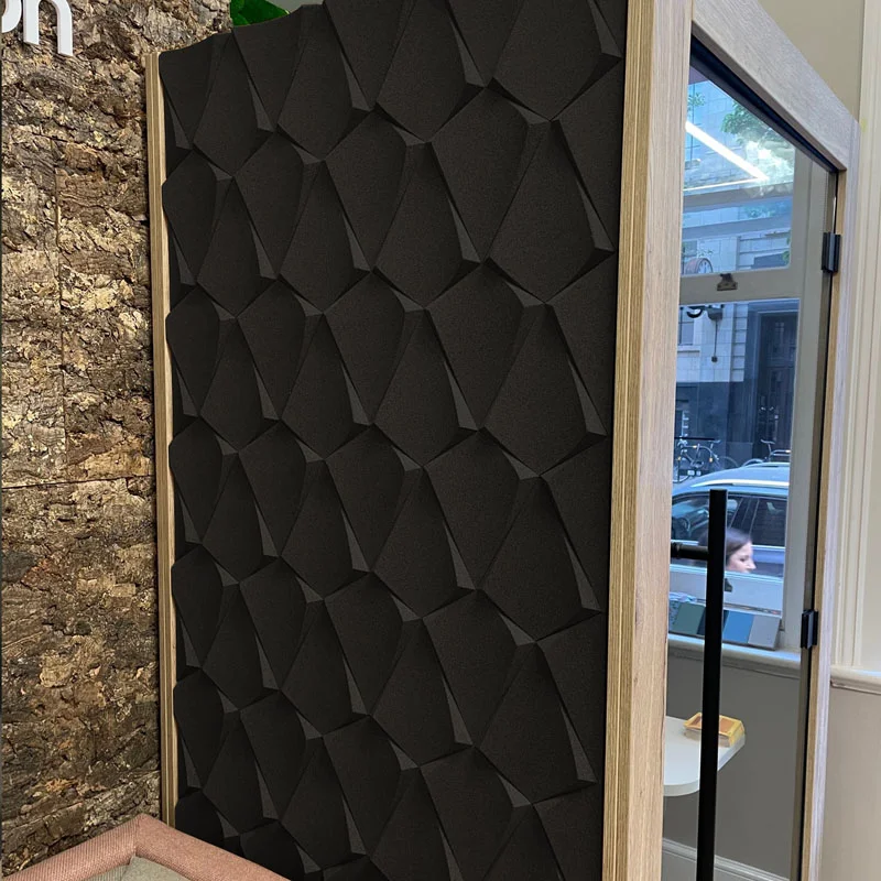 Petal Black - 1 3/16" (30mm) – 3D Acoustic Cork Wall Panels (WPBk30) Petal Black – 1 – 30mm (1 3/16″) (3D Panel) - Image 5