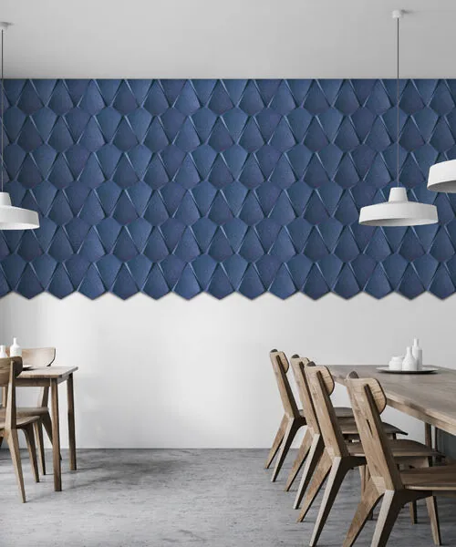 Petal Deep Blue - 1 3/16" (30mm) – 3D Acoustic Cork Wall Panels (WPBl30) Petal Deep Blue – 1 – 30mm (1 3/16″) (3D Panel) - Image 5
