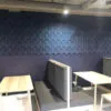 Petal blue 3d acoustic sustainabl wall cork panels for restaurant.