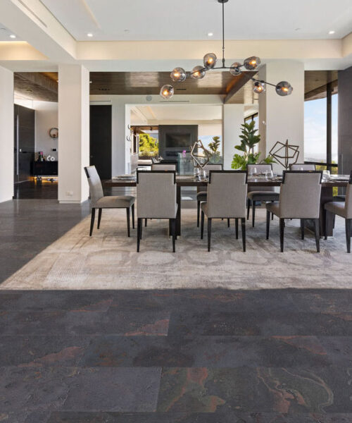 Rainbow Slate - 7/16" (11mm) - Swiss Real Stone (RRain11) Rainbow Slate Real Stone Flooring – Spacious Modern Interior