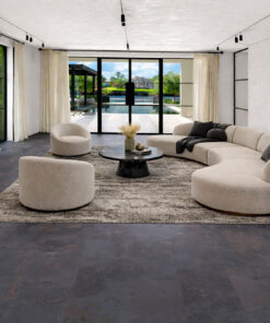 Rainbow Slate Real Stone Flooring – Open Concept Living Area with Indoor-Outdoor Flow