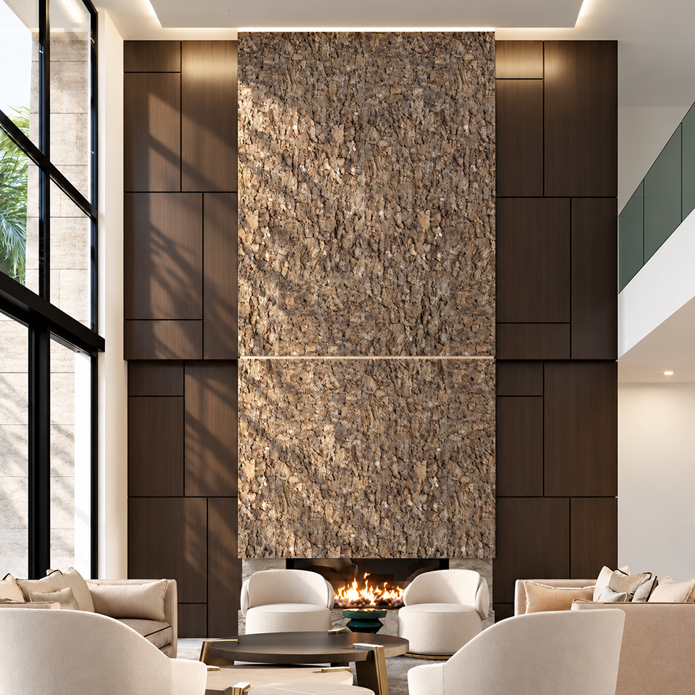 Roccia HDF - 1 7/64"(28mm) - Cork Wall Panels (WRocc28) Roccia HDF – 28mm (1 7/64″) (3D Panel) - Image 7