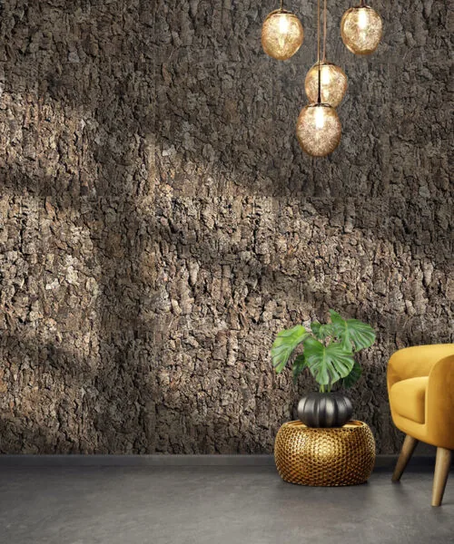 Roccia HDF - 1 7/64"(28mm) - Cork Wall Panels (WRocc28) Roccia HDF - 28mm - Cork Wall Panels (WRocc28) - 3D Cork Wall and Ceiling Panels with MDF flooring detail view