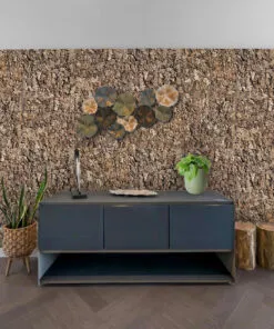 Roccia HDF - 28mm - Cork Wall Panels (WRocc28) - 3D Cork Wall and Ceiling Panels with MDF flooring detail view