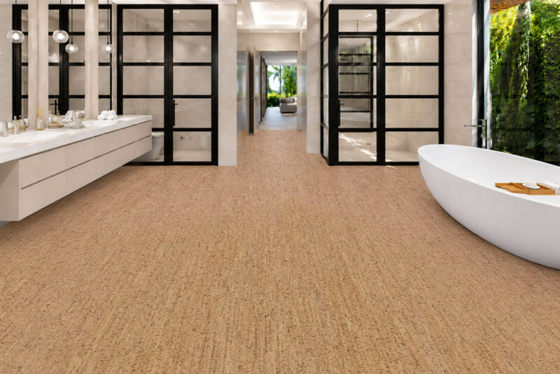 Silver Birch natural cork flooring silver birch bathroom