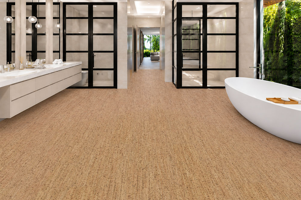 Silver Birch - 5/16" (8mm) - Cork Glue Down Tile (GSB8) Silver Birch natural cork flooring silver birch bathroom