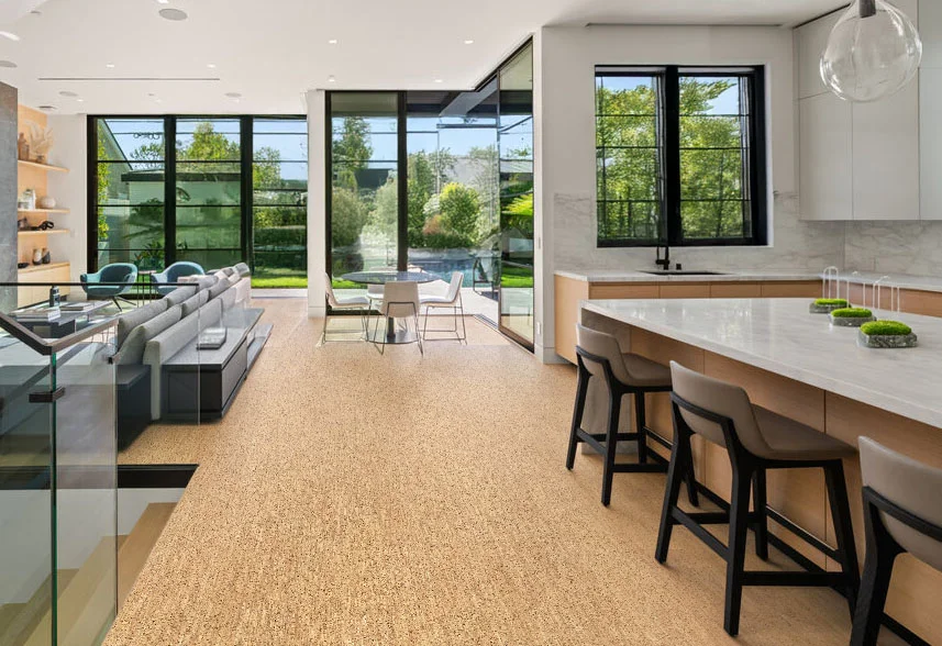 silver birch uniclic cork floors modern kitchen living room for allergies