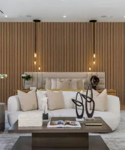 slat dark natural 3D acoustic soundproofing wall panels
